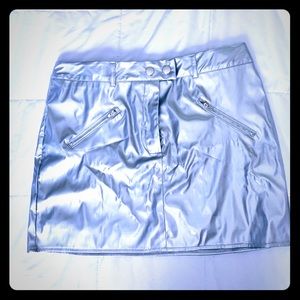 Silver mini skirt